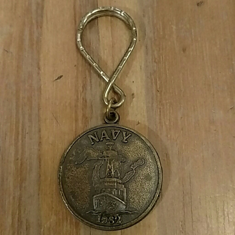 Vintage 1982 Navy Great Lakes Cruises, pendant or keychain